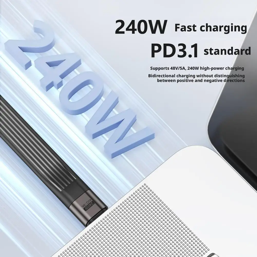 Keychain PD240W USB4 40Gbps FPC Data Cable 5A USB C to Type C Cable For iPhone 15 16 MacBook Thunderbolt 3 8K 60Hz USB C Cabel