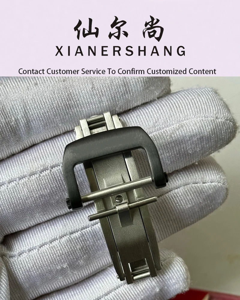 XIANERSHANG Custom R-ICHARD M-ILLE Watch Clasp 18MM 20MM Lead Screw Belt Buckle 316L Stainless Steel Wire Draw Butterfly Buckle