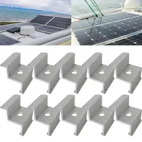 10pcs PV Solar Panel Mount End Clamp Aluminum Alloy For 30/40mm Frame For PV Photovoltaic Solar End Clamps Solar Power Parts