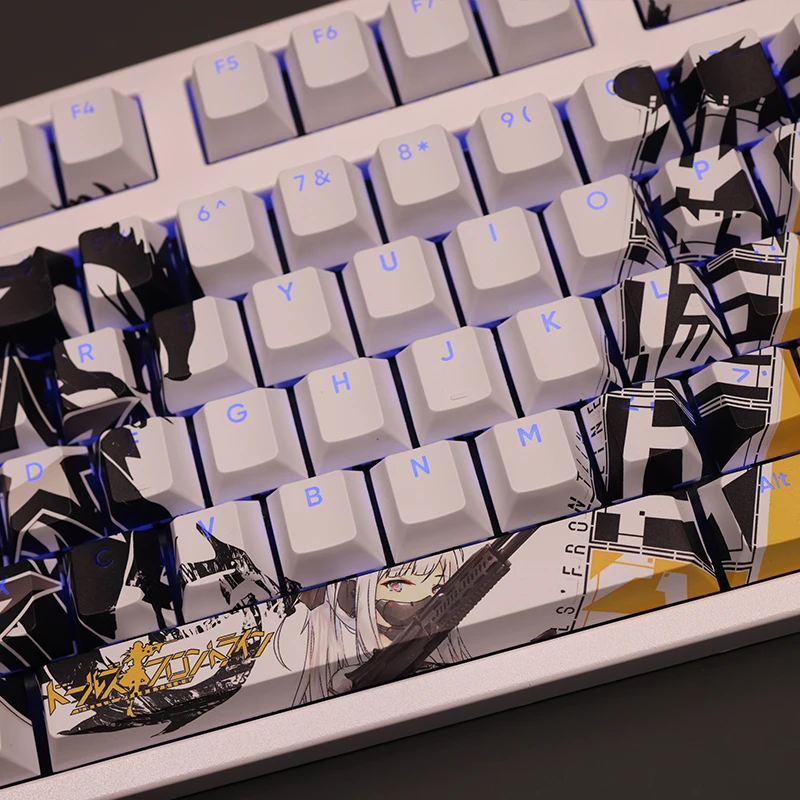 AK12 108 Keycap Girls Frontline Game PBT DYE Sublimation Light Transmitting Cherry Switch Cross Key Cover Mechanical Keyboard