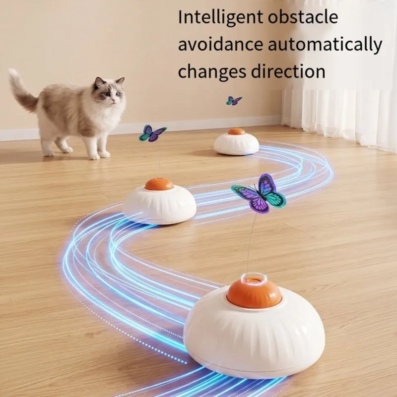 B23B Automatic Butterfly Cat Teaser ,Electric Motion Sensor For Indoor Cats Self-Play Functionality