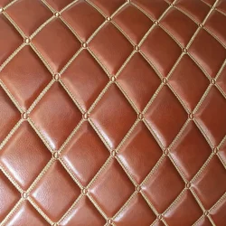 6mm Thick Sponge Quilted Faux Leather Fabric Embroidered Car Interior Material Embroidered Car Upholstery Trim Fabric 100x135cm