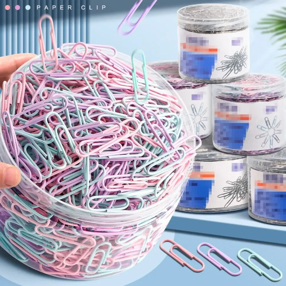 160/500PCS Colorful Large Paper Clips Morandi Stainless Steel File Bookmark Stationery Paper Organizer