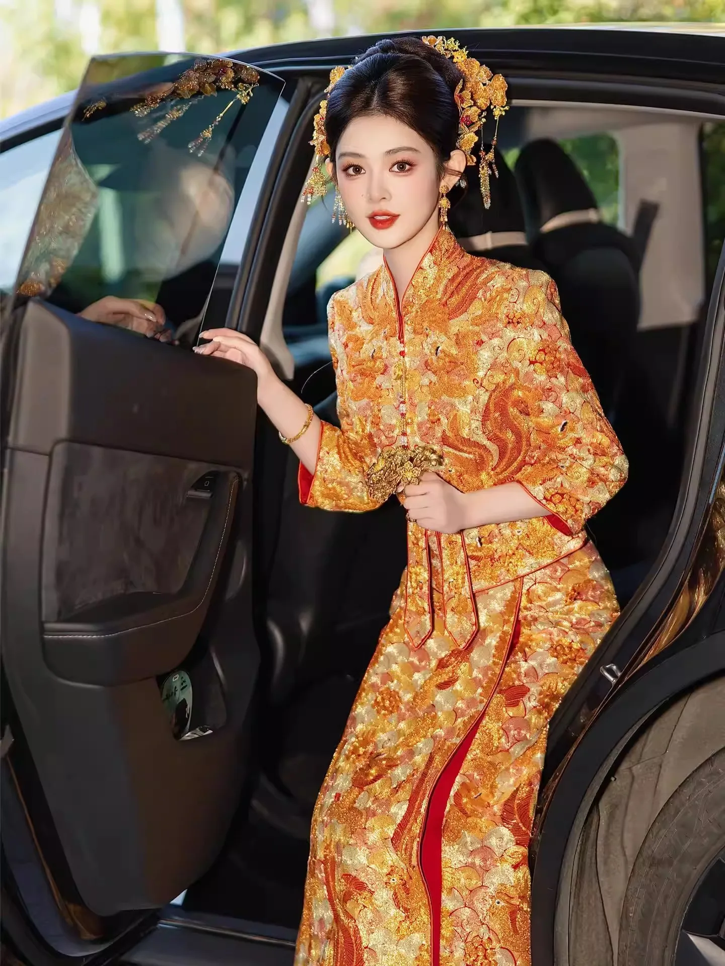 

Элегантное свадебное платье «Дракон и Феникс» 2026 года, новое, в китайском стиле, с тяжелой вышивкой, для церемонии тостов