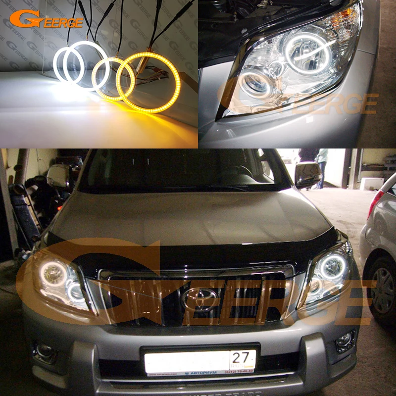 

Для Toyota Land Cruiser Prado J150 150 2009 2010 2011 2012 Ультра яркий дневной свет указателя поворота SMD LED Angel Eyes Kit Halo Rings