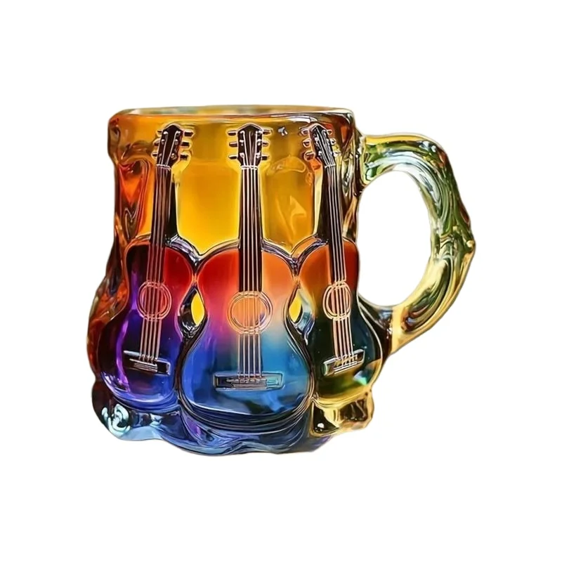 

Новинка 2025 года, окрашенная книжная кружка, гитара, кофе, поделки, кружка, живопись, ремесла, украшения