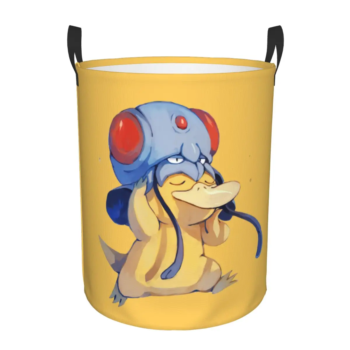 Custom P-Psyducks Laundry Basket Collapsible Duck Anime Clothing Hamper Toys Organizer Storage Bins