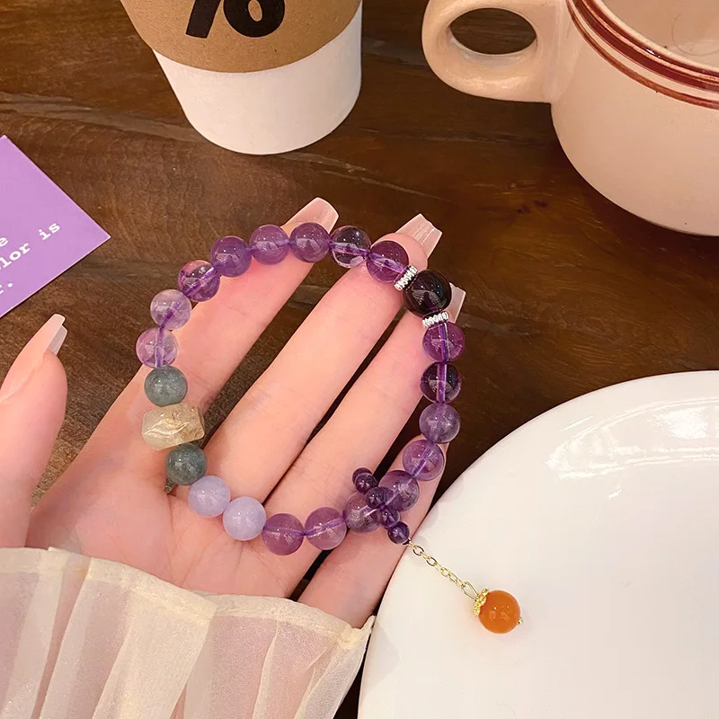 Nine Purple Fire New Chinese Retro National Style Duobao Amethyst Tassel Dragon Year Design Bracelet