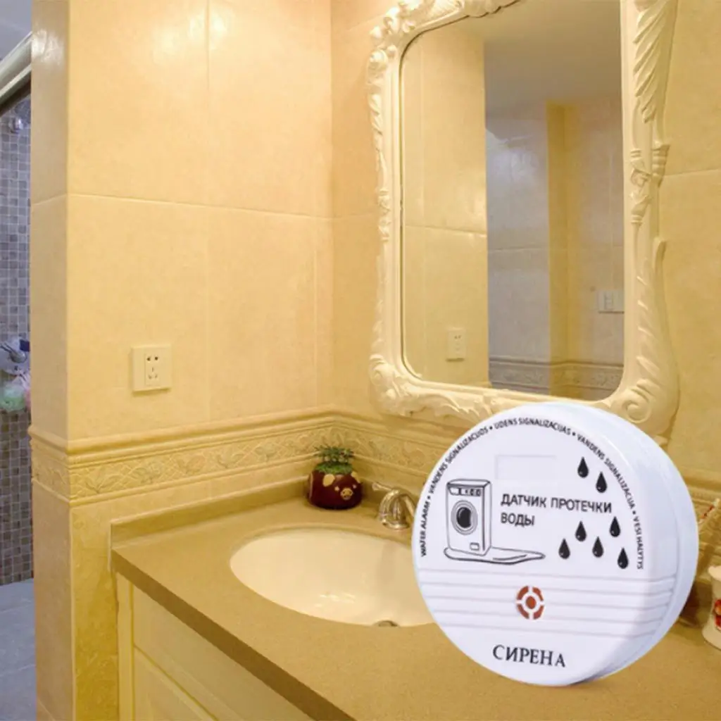 9V Battery Power Wireless Water Leakage Sensor Detector Alarm 3.15x1.18 inch