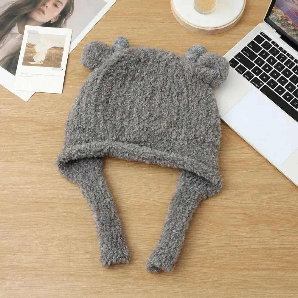 جديد الفراء محبوك غزل قبعة يندبروف سدادات حماية الأذن قبعة الشتاء مرونة الدافئة غطاء للأذنين قبعة في الهواء الطلق