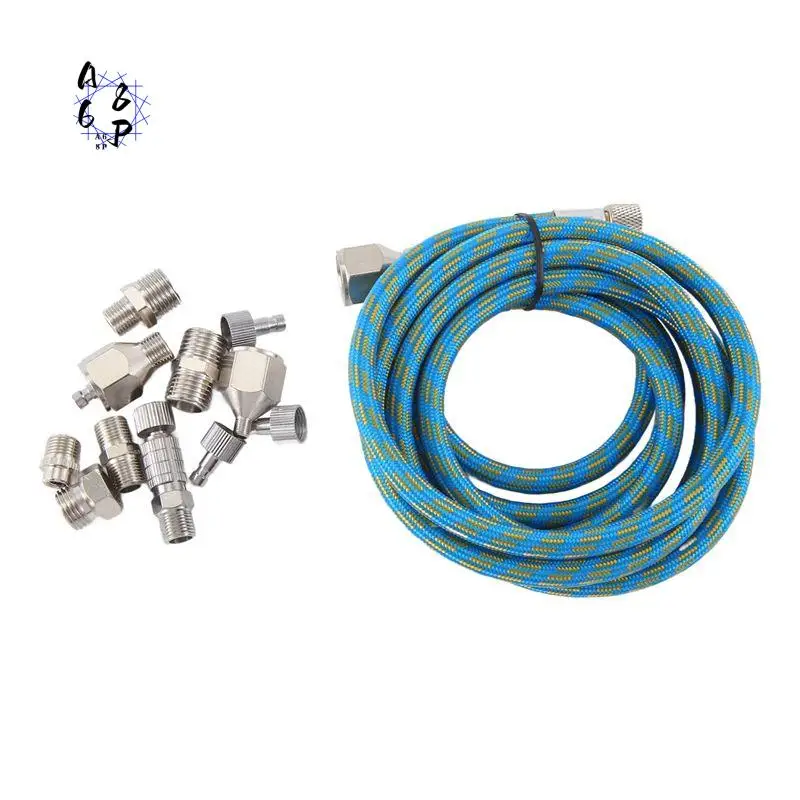 A68P-Airbrush Adapter Set, Quick Release Airbrush Adapter Kit, Nylon Braided Air Hose, For Air Compressor And Airbrush Hose