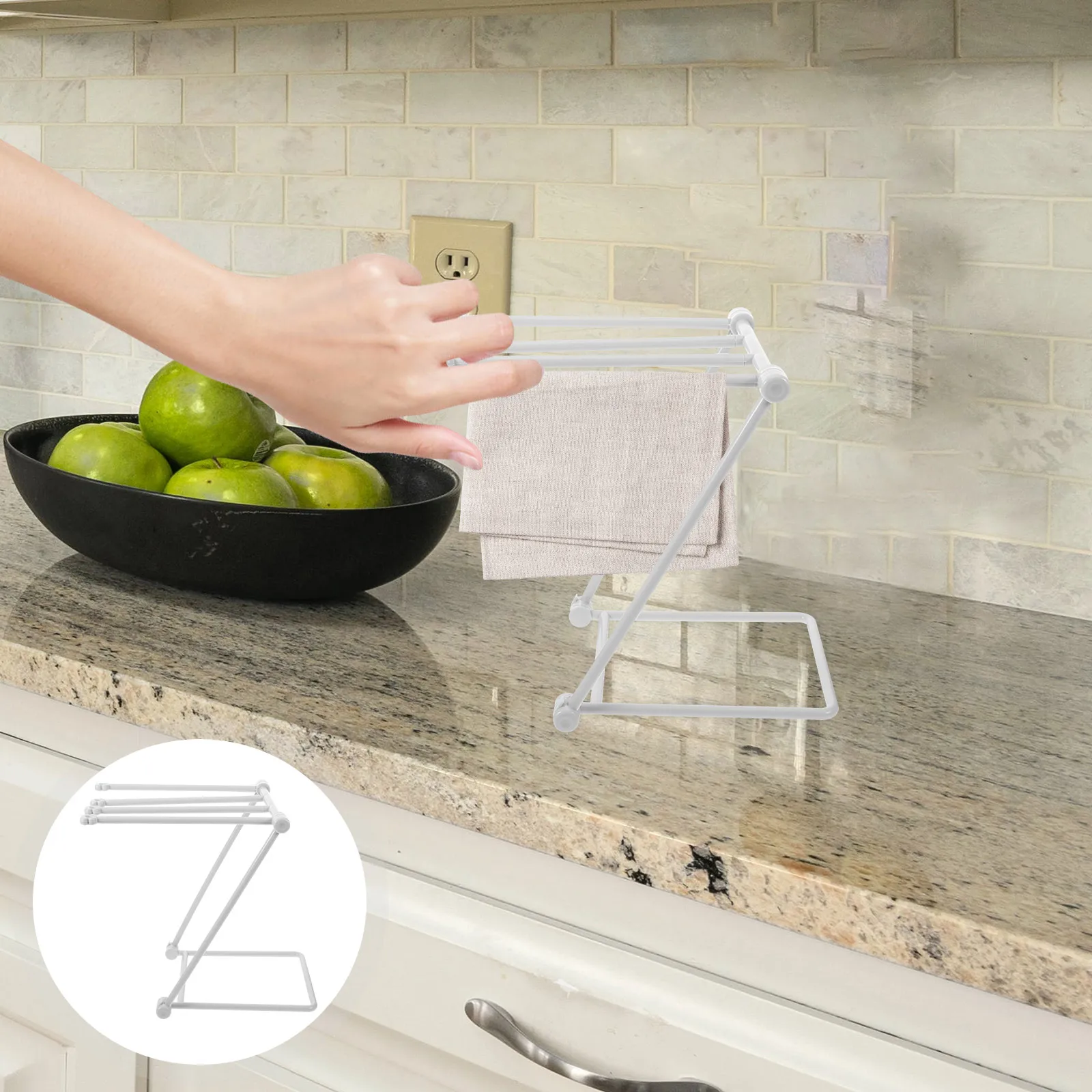

Foldable Kitchen Cloth Rack Plastic 4 Rods Storage Drying Towel Holder Compact Ventilated ganizer Bottle Dryer Hygienic
