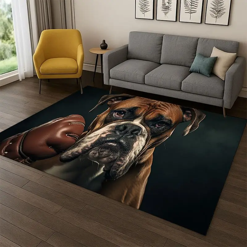 Cute Dog Puppy Cartoon Carpet Rug for Bedroom Living Room Sofa Playroom Doormat Home Decor,Kid Game Area Rug Non-slip Gift