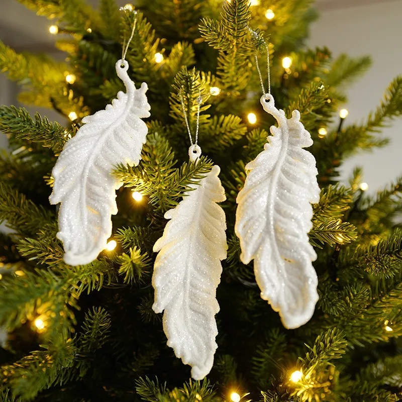 Christmas Tree Hanging Ornaments Snowflake Angel Deer White Pendants Navidad New Year Party Home Xmas Tree Decorations Kids Toys