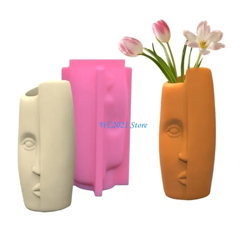 G5GC Flower Pot Mold Silicone Flowerpot Plant Vintage Mould Concrete Cement