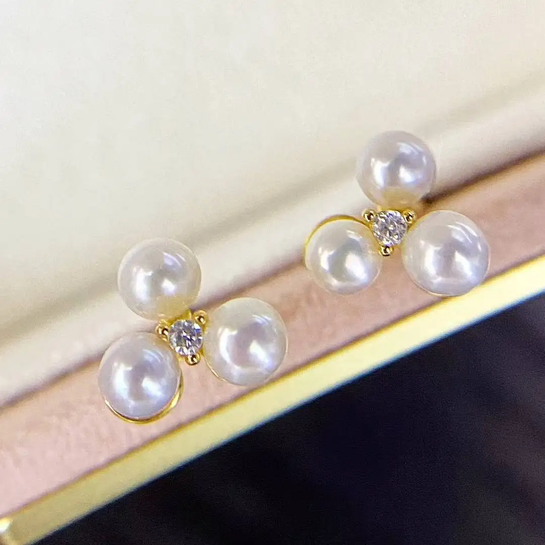 

Серьги-гвоздики из стерлингового серебра S925, фурнитура для крепления, базовые монтажные детали, аксессуар для жемчуга 3-3,5 мм, 10 пар/лот