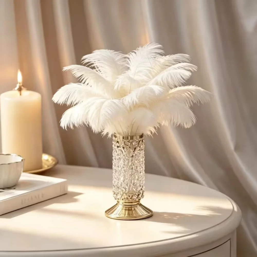 10Pcs White Ostrich Feather 6-16inch Natural Fluffy Plumes For Wedding Party Centerpieces DIY Crafts Home Costume Decoration