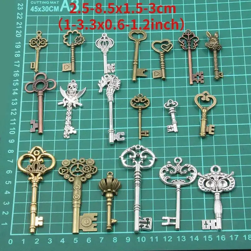 50g/pack Key Charms Bracelets Necklace Craft Metal Pendant For Jewelry Making DIY Supplies Small Business Supplies