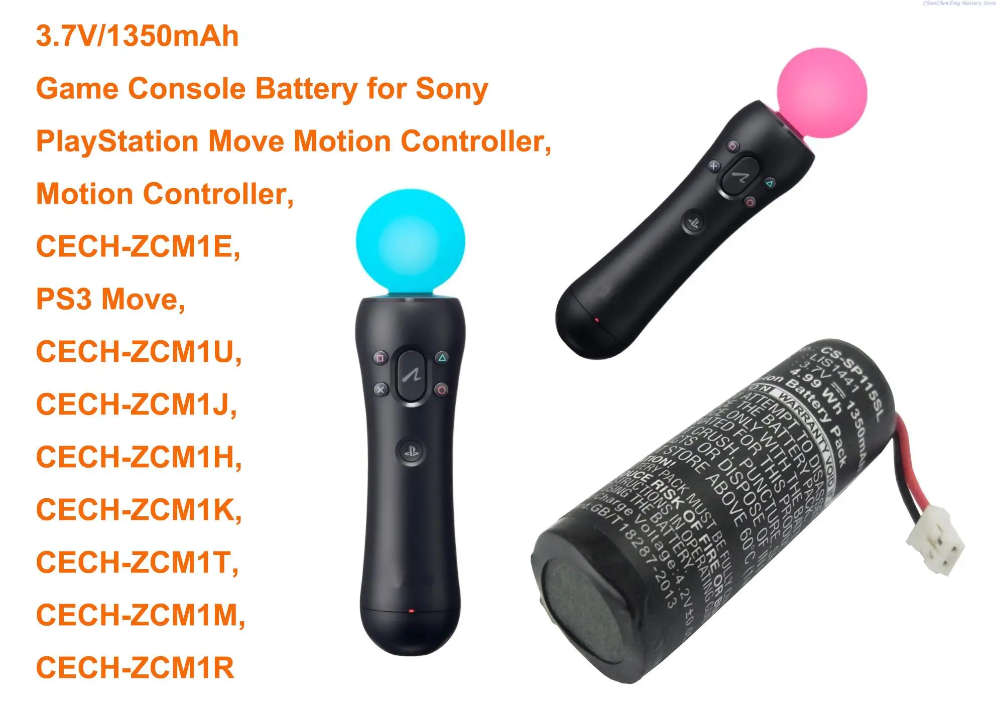 1350mAh Battery LIP1450, LIS1441 for Sony CECH-ZCM1E, Motion Controller, PlayStation Move Motion Contro, PS3 Move