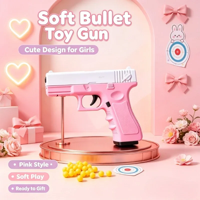 Manual Loading Soft Dart Toy with Laser Lower Mag, Lightweight Model for Backyard Target Practice & Holiday Gift