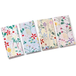 3Pcs 34x34cm 100% Cotton Flower Printed Women Handkerchiefs Soft Portable Square Scarf Wedding Party Gift