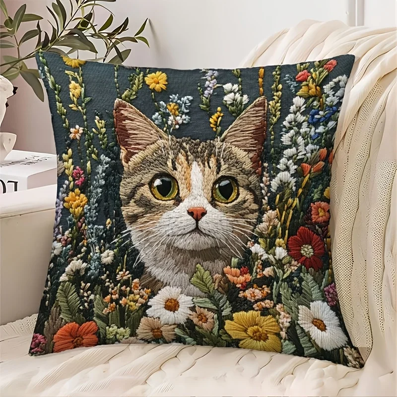 1 قطعة وسادة القط المعاصرة يغطي غرفة نوم مريحة أريكة ساحة المخدة غرفة المعيشة كرسي وسادة تغطي ديكور المنزل هدية ﻿