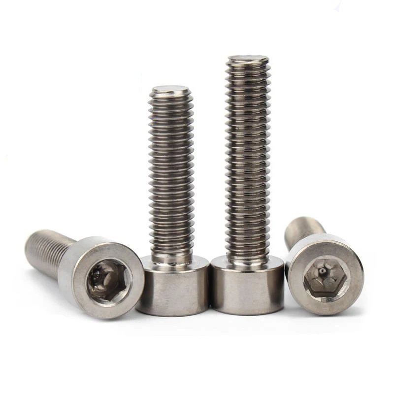 

50pcs/lot din912 M4*L pure titanium GR2 hexagon socket cap screws Cylinder head hexagon Micro Small screw M4x6/8/10/12/15-50