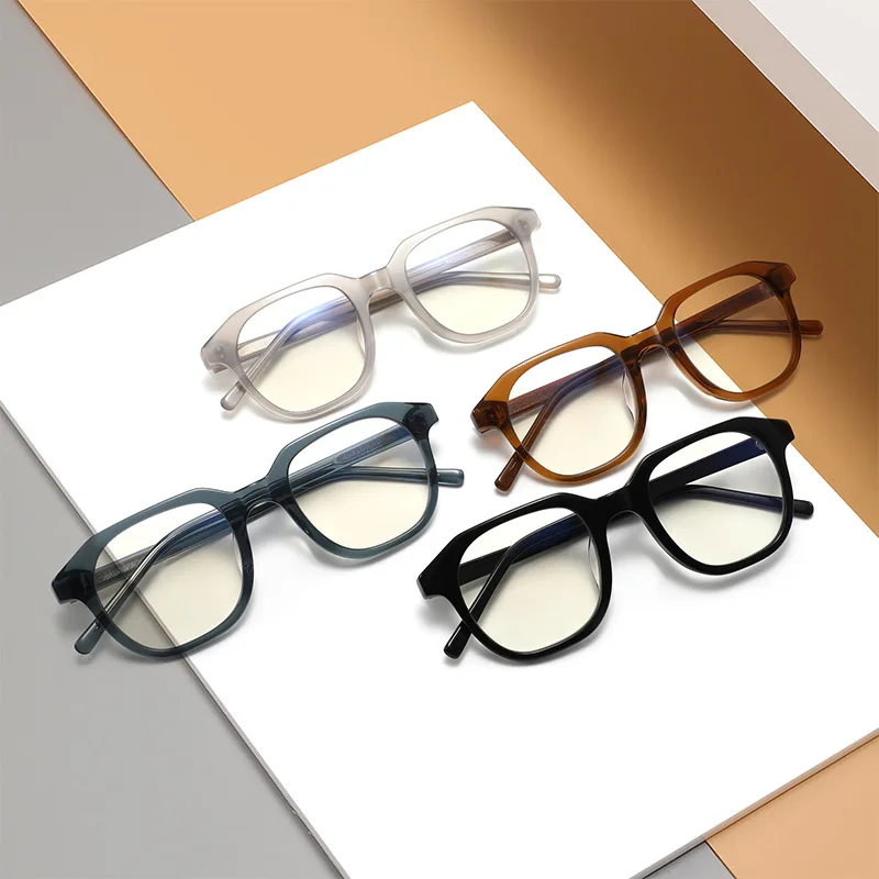 BEMORE Man Square Anti-Blue Light Graduated Myopia Degree Optical Reading Computer Eyewear Be Customizable Prescription