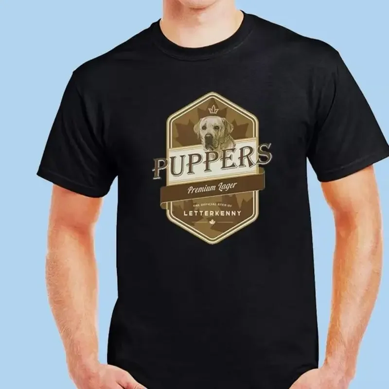 Letterkenny Puppers Premium Lager Beer Mens Black T Shirt Size S 5XL