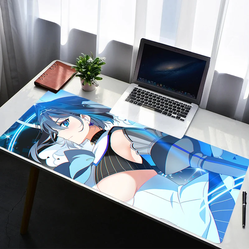 

Mouse Pad Extended Gaming Hololive Ouro Kronii Mousepad With Stitched Edges Desk Mat Non-Slip Base Computer Keyboard Pad