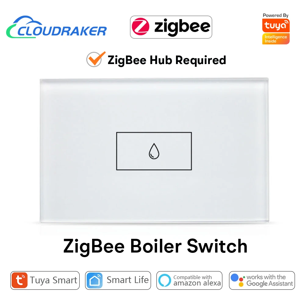 

ZigBee Tuya Smart High Power Boiler Water Heater Switch 20A Relay Circuit Breaker APP Control Works with Alexa Google Home Siri