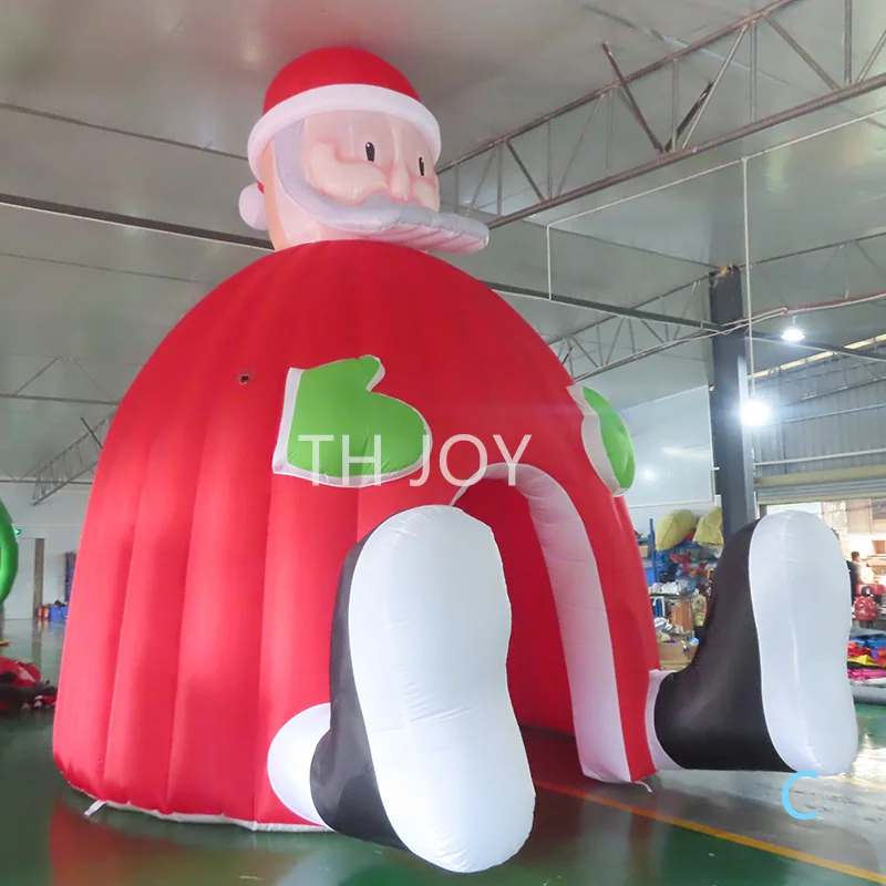fast air shipping 2025 Christmas decoration Giant Inflatable Santa grotto outdoor inflatble Christmas house for X mas