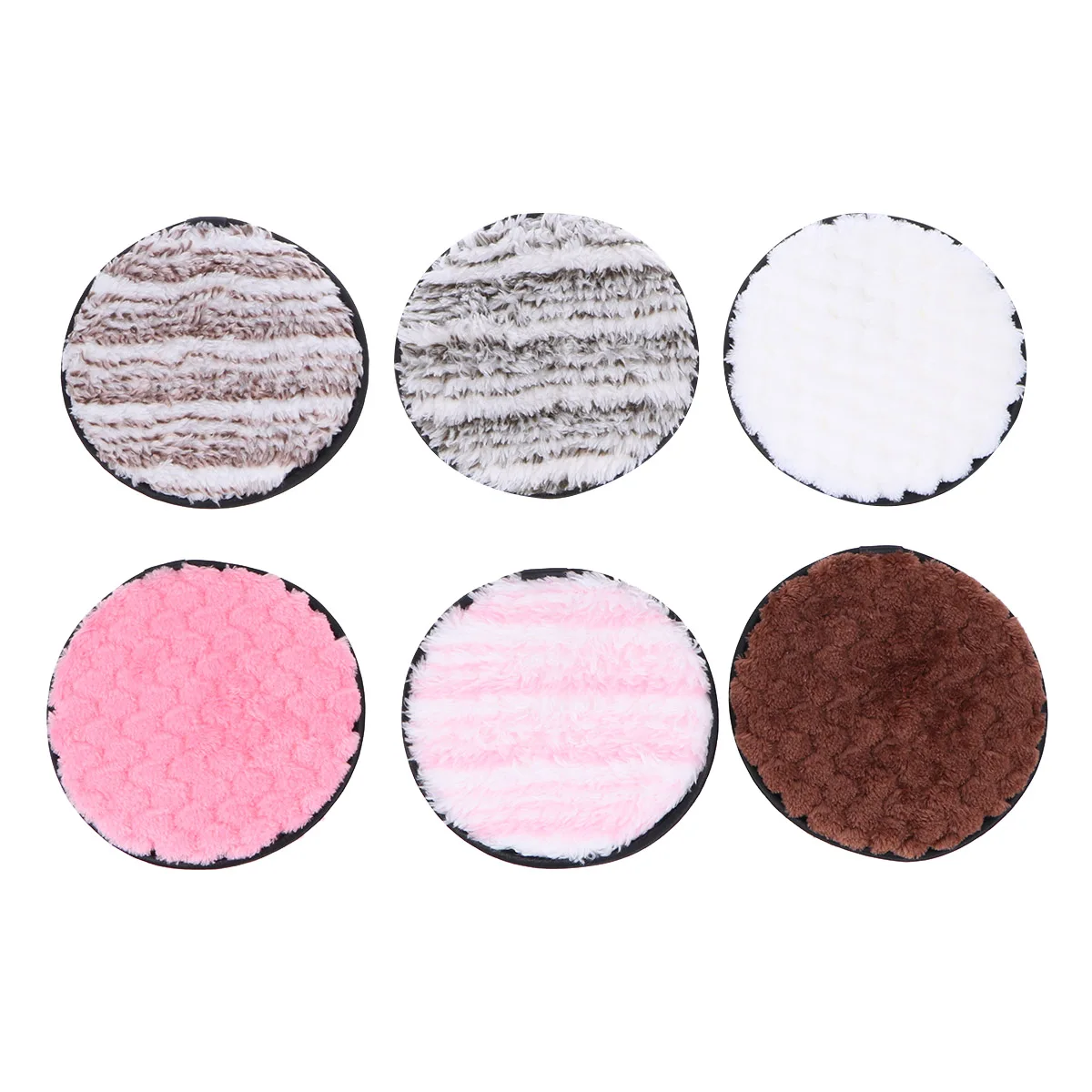 

6pcs Powder Puff Soft Fiber Long Use Safe Suitable Most Skin Easy Clean Washable Reusable Cute Design Makeup Removing Delicate