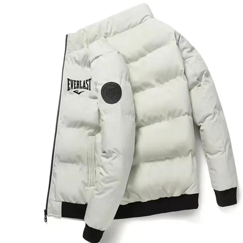 Зимняя высококачественная толстая мужская теплая куртка-парка, повседневная мужская куртка с воротником-стойкой, мужская ветрозащитная хлопковая пуховая куртка