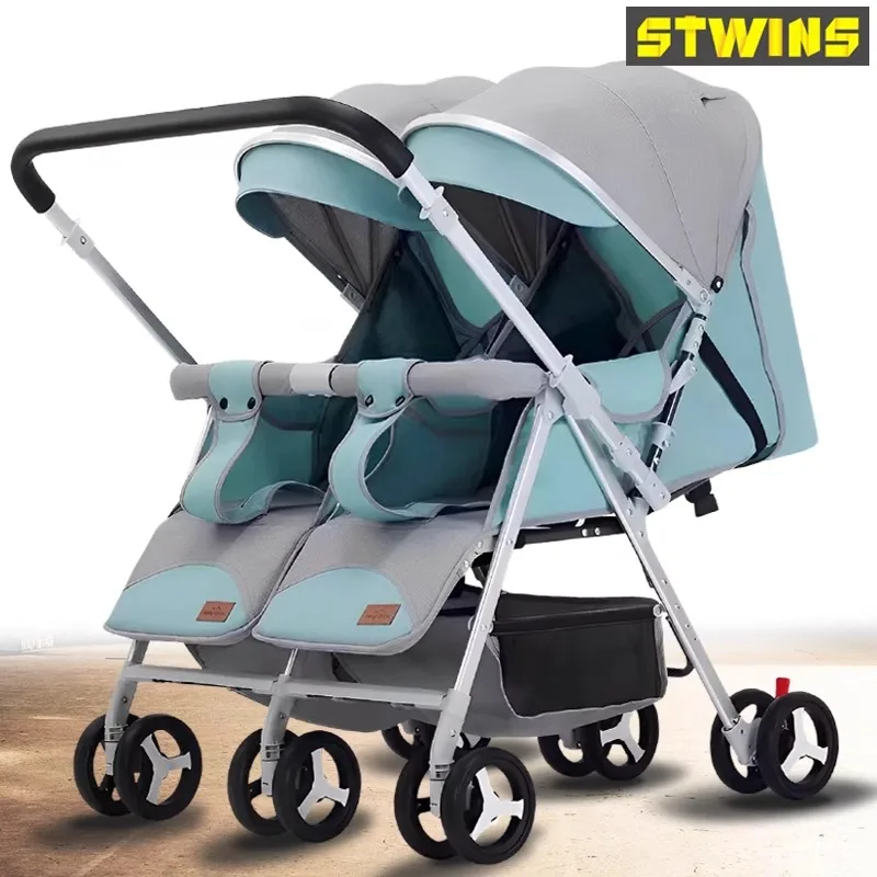 Twin twin baby stroller double seat double lie foldable double can enter the elevator and put the car