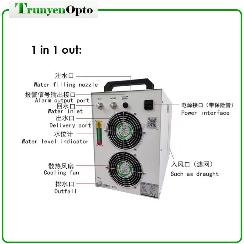 Enfriador Industrial de refrigeración por agua, máquina de corte por láser, tubo láser CO2, CW5000, CW5200, CW5202, 100w, 150w