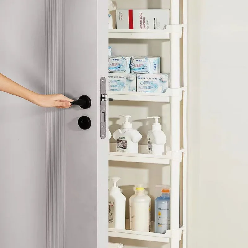 Bathroom Door Back Ultra-Thin Storage Cabinet Kitchen  Multi-Layer Narrow  Shelf Home Use Heightening Organizer Rack