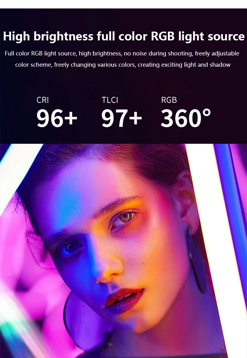 ZSYB-Luz LED YB100 RGB para fotografía profesional, 2700K-7500K, para vídeo y fotografía