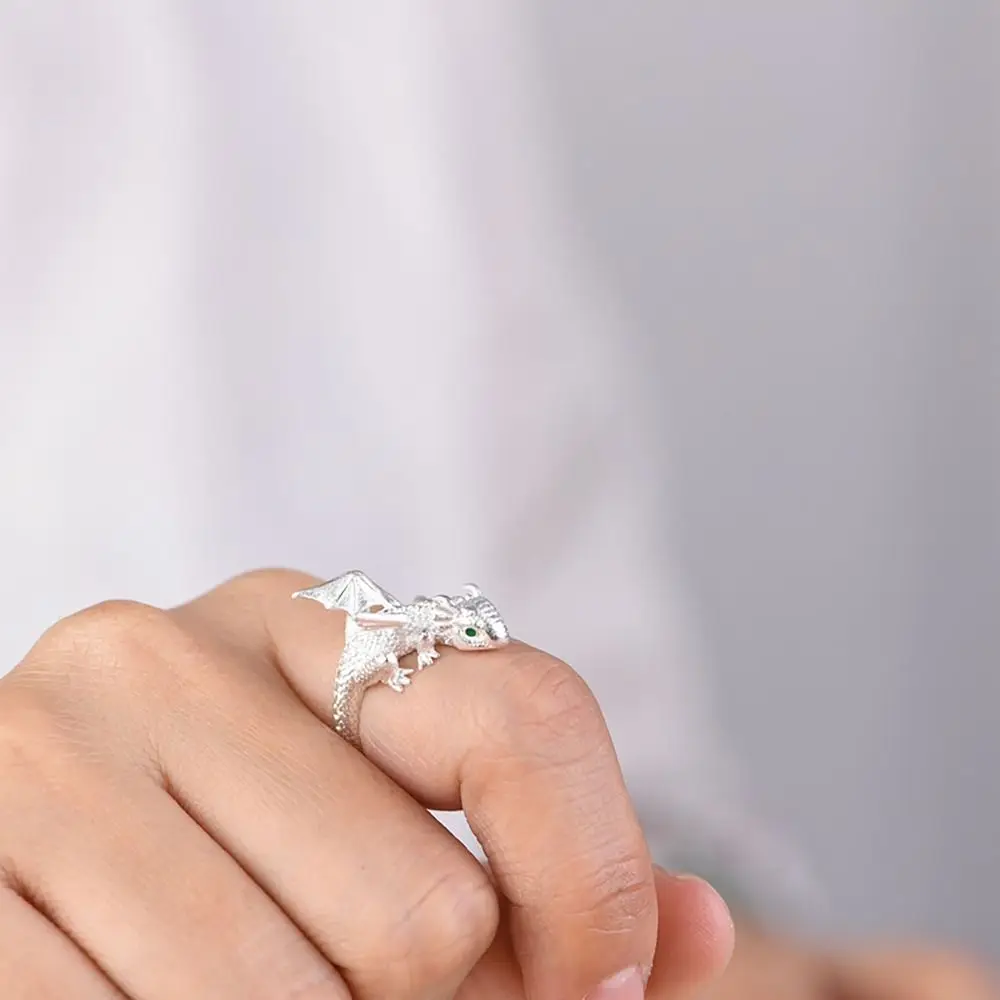 Vintage Dragon Shape Ring Animal Alloy Opening Rings Free Size Accessories Couples Rings Party