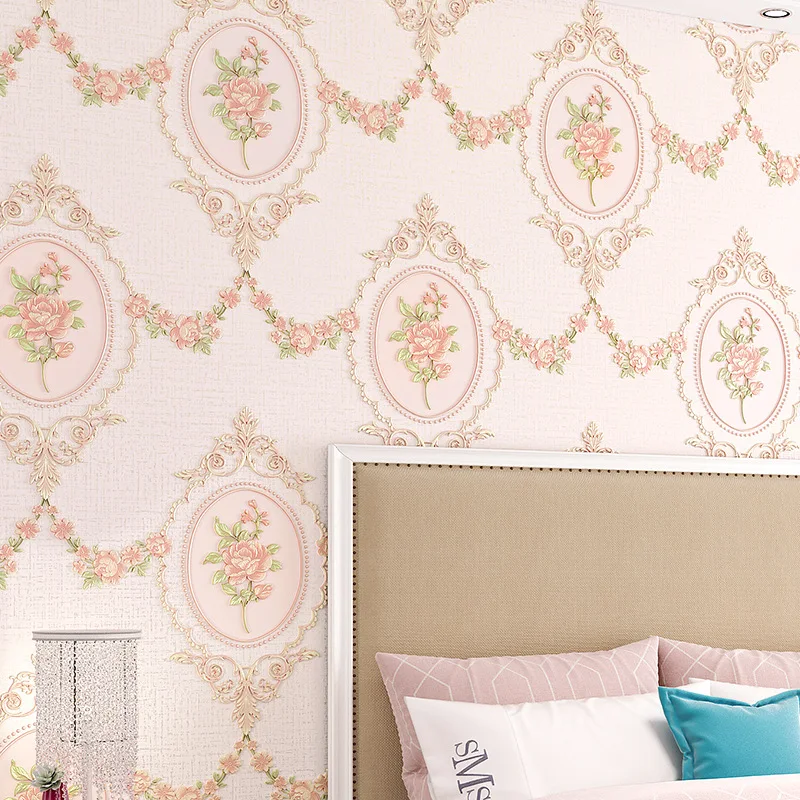 Nordic Style 3d Flower Wallpaper for Bedroom Decor Murals Vintage European Floral Wallpapers Roll Living Room Hotel Wall Paper