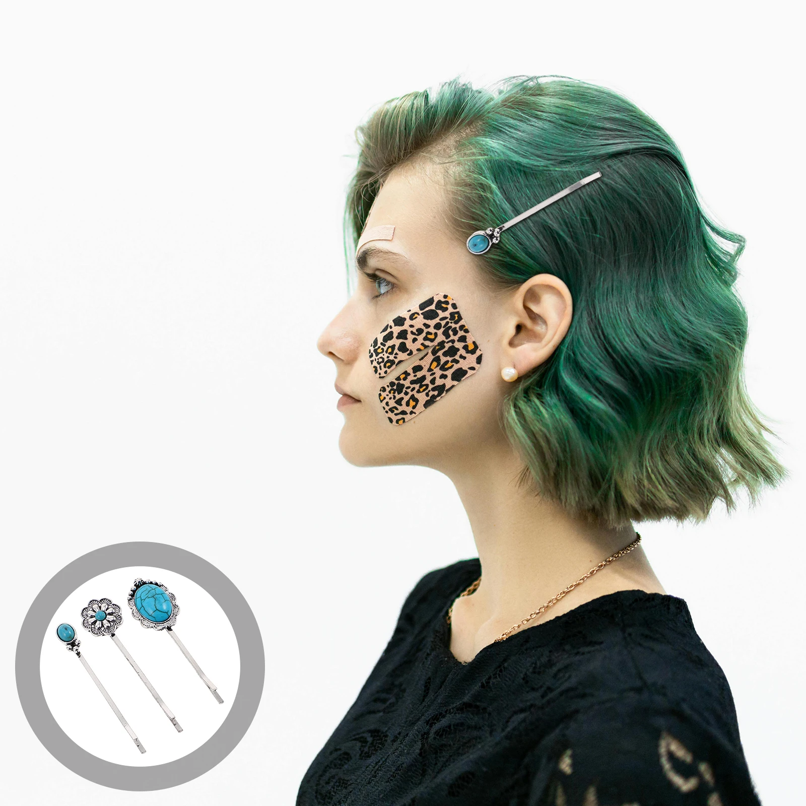 

3 шт., бирюзовые заколки для волос, декоративные заколки в стиле бохо, аксессуары в стиле вестерн в стиле ретро для женщин, безопасный дизайн, повседневная вечеринка, свадьба