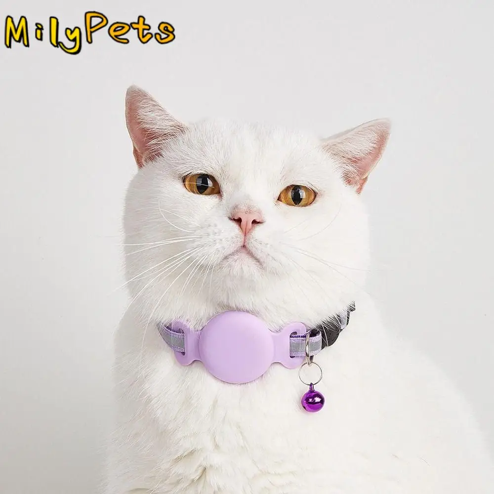 

Silicone Anti-Lost Pet Cat Collar Waterproof with Bell Pet GPS Protective Collar Adjustable Cat Tracker Collar For Dogs Cats