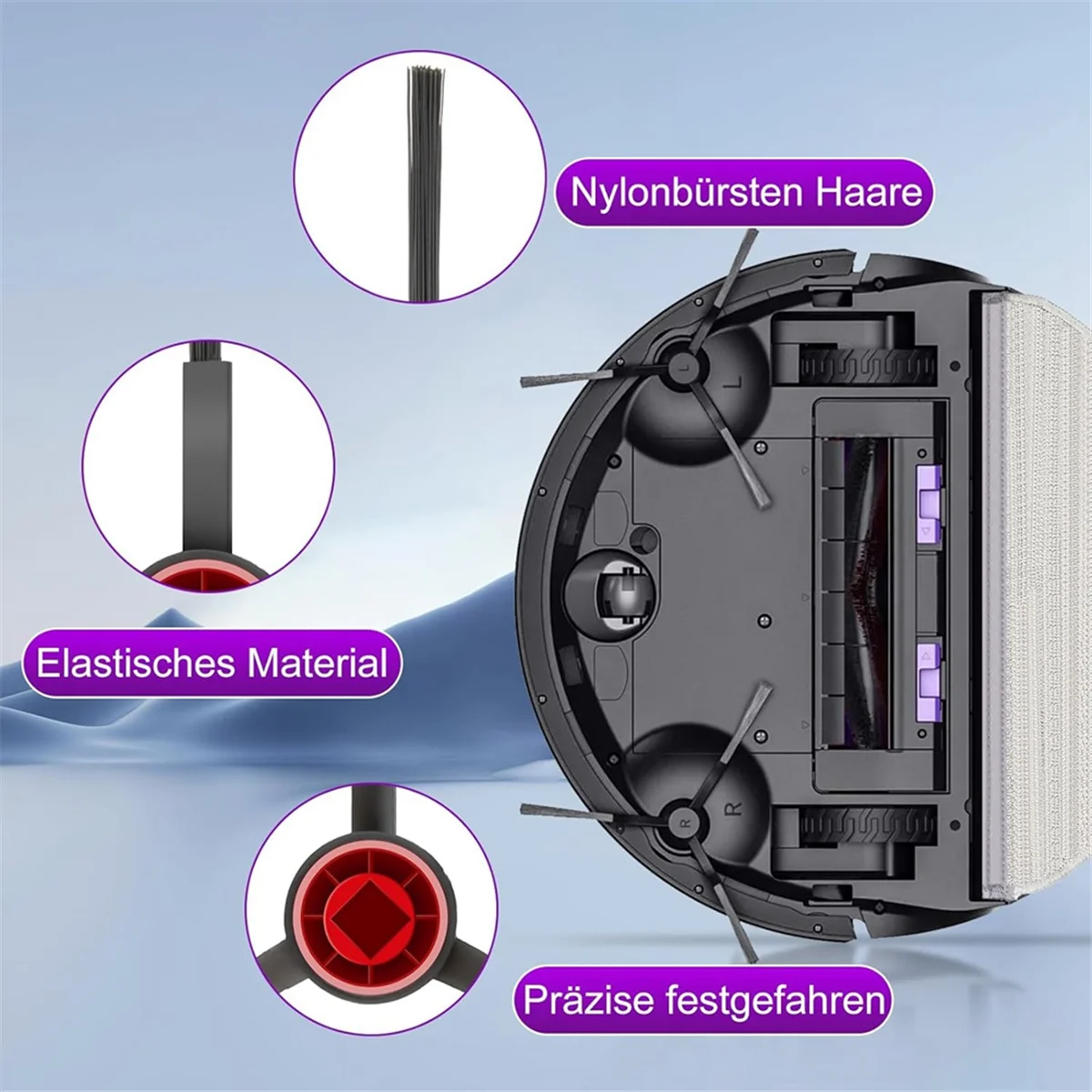 BABQ para Eureka E10s Robot aspirador Cepillo Lateral principal filtro Hepa paño de mopa piezas de repuesto Accesorios