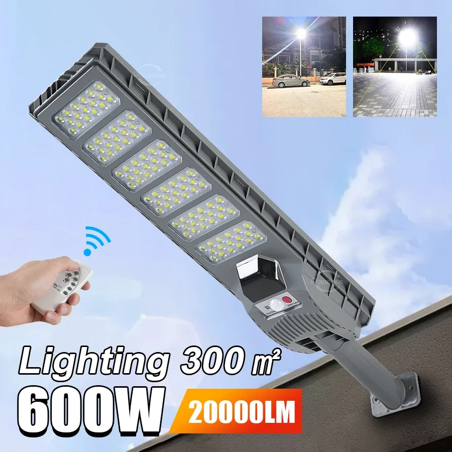 

2024 20000LM Big Solar Light for Outdoor Solar Lamp Sunlight Motion Sensor Light Remote Control Waterproof Street Wall Yard Lamp