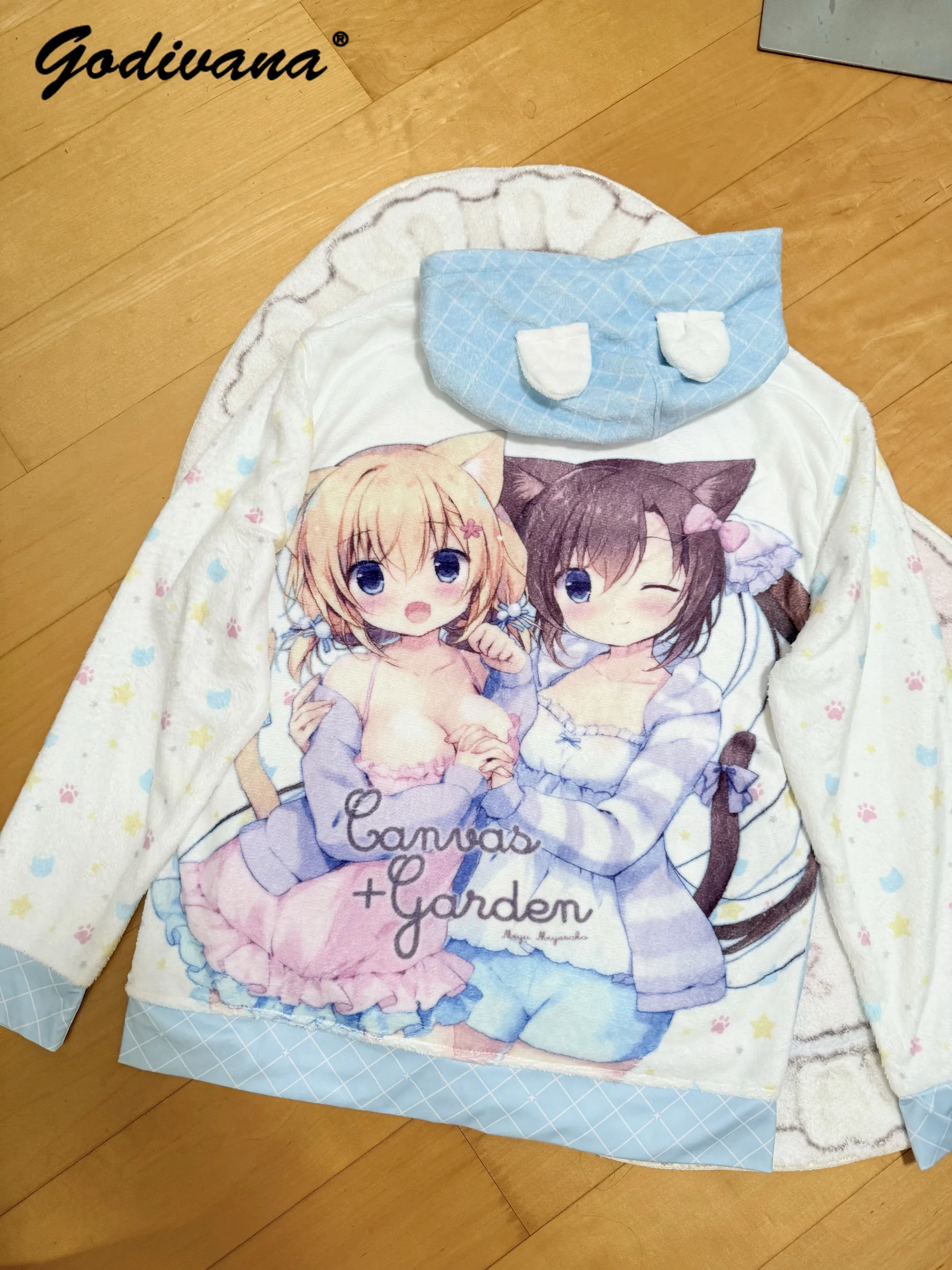 Japanese Style Anime Printing Cute Zip-up Jacket Mass Production Y2k Girls Women's Loose Hoodie Coat Outwear