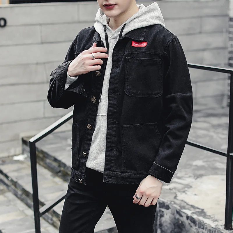 

Wholesale 2022Fashion Casual Teenagers Denim Jacket Men's Spring Autumn Loose Casual All-match Jacket Korean Men's Clothing