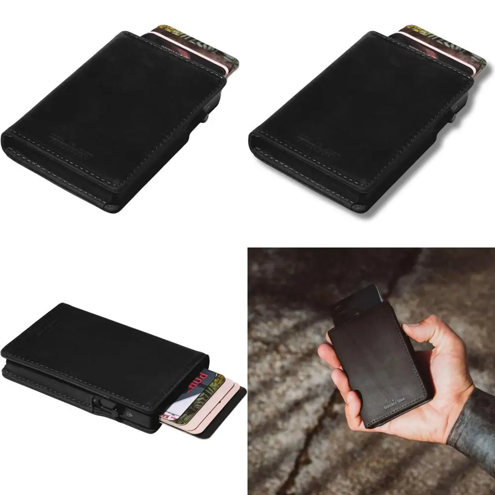 

Усовершенствованный кожаный минималистичный кошелек для мужчин: тонкий дизайн, вмещает более 10 карт и наличные.