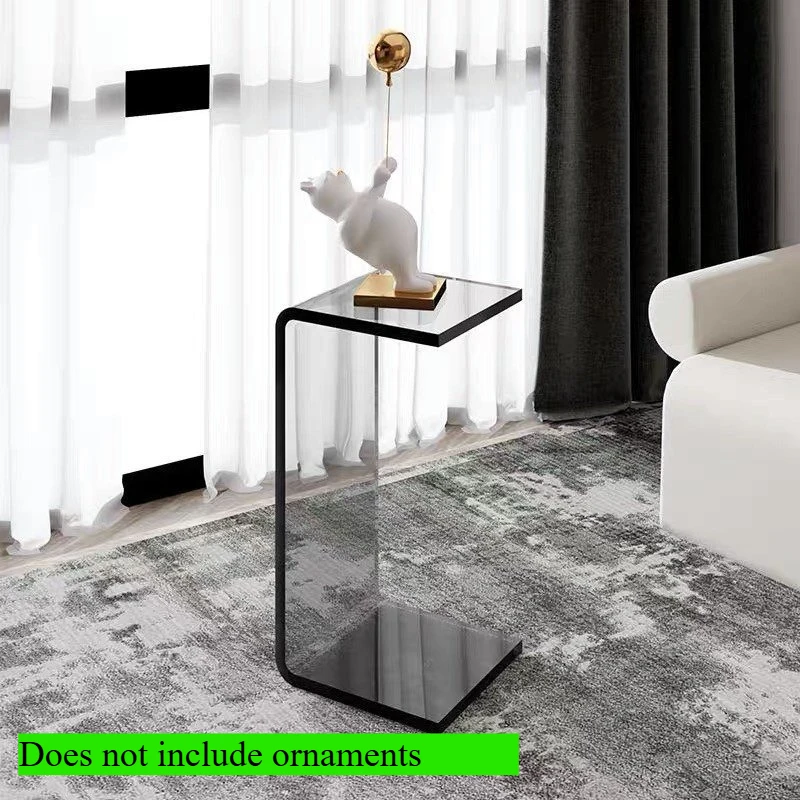 Light luxury acrylic sofa small side table, simple living room bay window coffee table Nordic bedroom transparent