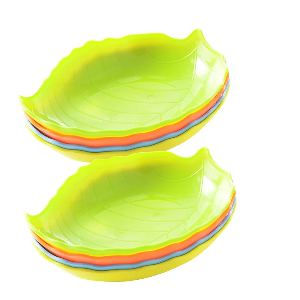 

10pcs Leaf Shape Candy Dish Food Grade Pp Sturdy Safe For Home Office Christmas Wedding Party Snack Fruit Plate Kitchen