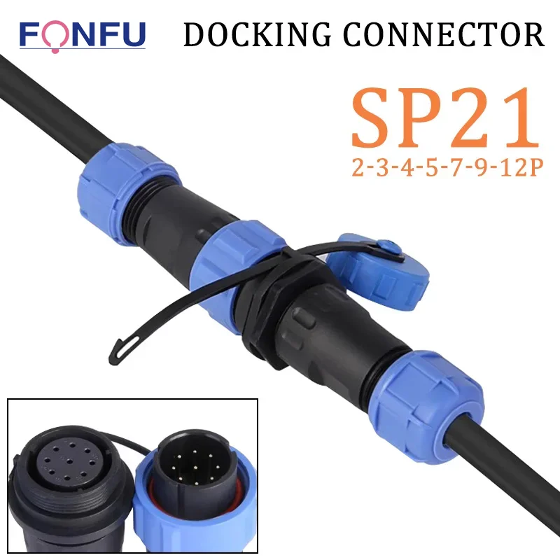 

IP68 Waterproof Docking Connector SP21 WK21 Threaded Coupling Aviation Male Plug&Female Socket Electric Panel Mount Solder